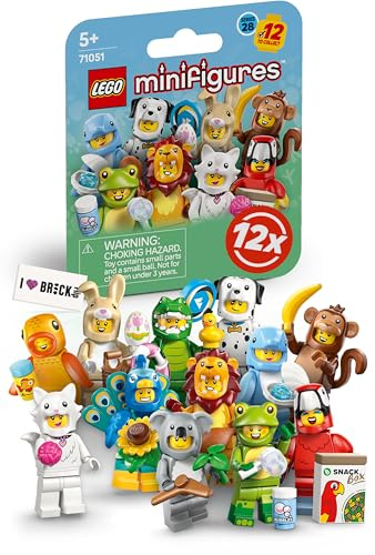 Lego Minifigures Série 28 avec 12 figurines : ensemble complet de la série Lego Minifigures 71051 Animaux (avec carrelage imprimé)