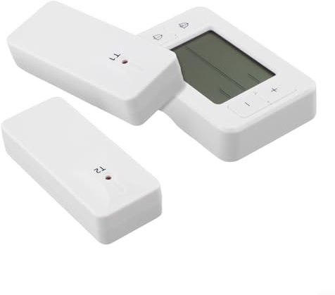 Lawnoval Thermomètre numérique sans fil avec 2 capteurs, portée de 100 m, thermomètre numérique pour réfrigérateur, cave à vin, moniteur de température intérieure et extérieure