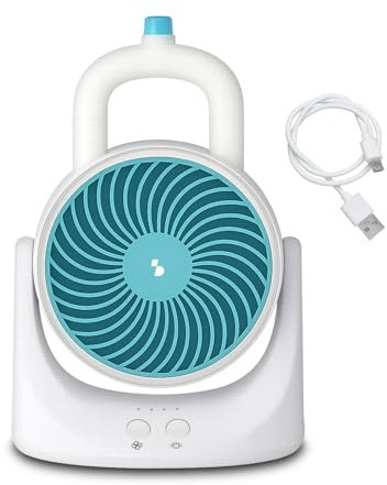 BEPER P206RAF202 Mini Raffrescatore d’Aria USB con Luci LED, Condizionatore Portatile da Tavolo con 3 Velocità, Contenitori Ghiaccio, Inclinazione Regolabile, per Casa e Ufficio