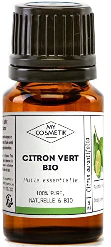 MY COSMETIK - Olio essenziale di lime biologico - Da agricoltura biologica - Chemiotipizzato HEBBD/HECT - 100% puro e naturale - Certificato ECOCERT - Prodotto in Francia - 30 ml