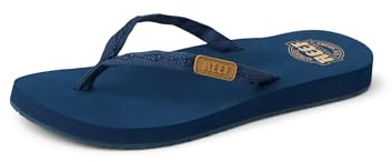 Reef Ginger Womens Beach Flip Flop, Soft Woven Strap Made From 100% Recycled PET, Navy, 9