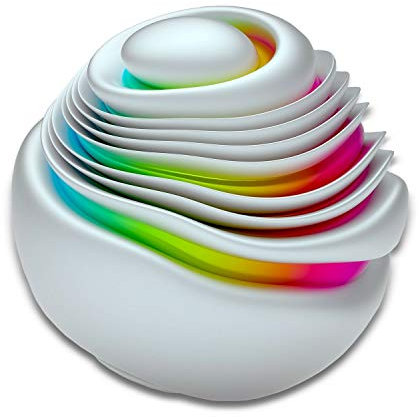 Startonight Cuadro sobre Vidrio - Espiral Multicolor Arcoiris Decoración Redonda - Moderno Cuadro de Cristal Acrílico 60 cm