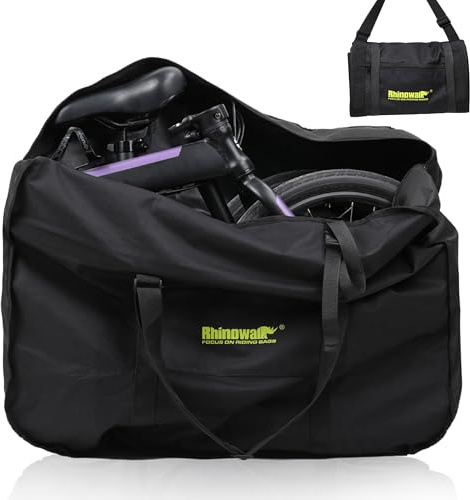 Rhinowalk Sac de vélo Pliable pour vélos Pliables de 50,8 cm - Étanche - Sac de Transport pour vélo d'extérieur - pour Voiture, Train, Voyage en Avion - Noir - 50,8 cm