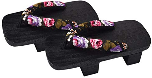 Holibanna Zoccoli Giapponesi Donna Sandali Geta in Legno 9.45X3.86X1.97In Ciabatte Tradizionali Giapponesi Per Uso Quotidiano E Passeggiate Comfort