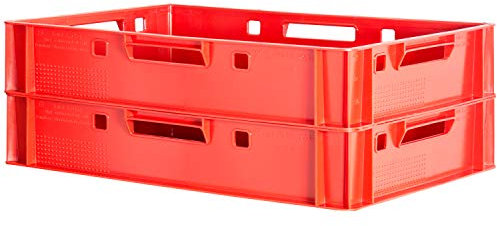 Euro Apilamiento de Plástico Caja Industrial Euro Caja Almacenamiento Eurobox E1 Kingpower, Número:2