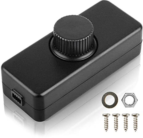 Delamiya Interrupteur variateur pour lampe Led, 220-240VAC/50HZ Led variateur à cordon, 3-100 Watt variateur pour lampe Led, Interrupteur variateur à cordon pour lampe Led et halogène