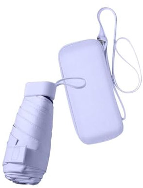 Ruspela Mini Parapluie de Voyage Compact et Pliable, pour le Soleil et la Pluie, Résistant au Vent et aux UV, Avec étui Zippé - Pour Femme et Fille Petit Parapluie de Poche Solide