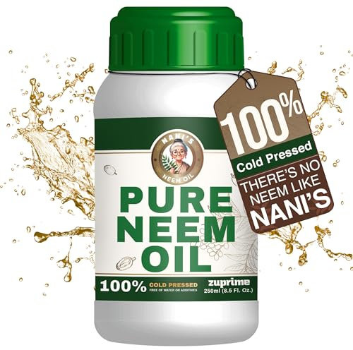 Reines Zuprime Neemöl für Pflanzen – Bio-Neemöl-Spray für Pflanzen, 100% kaltgepresstes Neemöl, natürliches Neemöl-Konzentrat, Blattpolitur für Pflanzen, reines Neemöl – (240 ml)