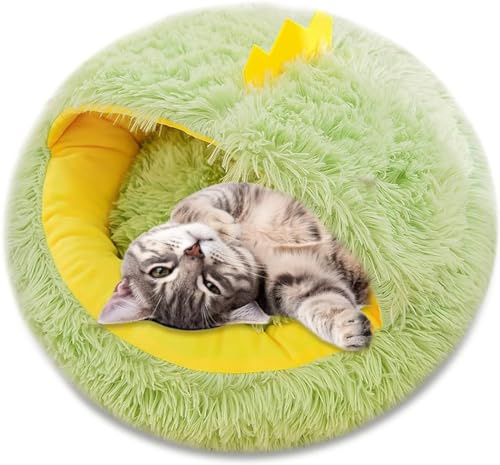 Kattsäng, Avtagbar Och Tvättbar Grottsäng For Husdjur, Mjukt, Halkfritt Varmt Katttält, Bärbar Kattigloo-säng Med Avtagbar Kudde (Color : B, Size : 40cm)
