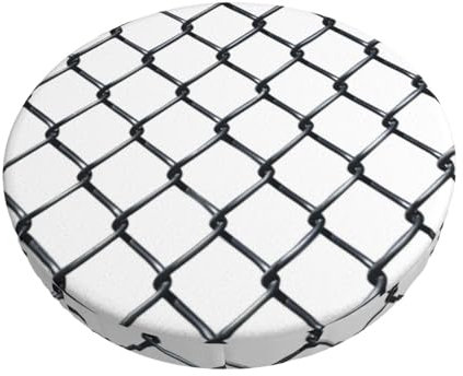 Velvet Round Stool Covers, 3 Layers Bar Stool Covers with Thin Pad, Chainlink Fence Bar Stool Covers Round Stretchy Stool Chair Cover for 12-14 Round Barstool