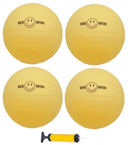 Aolowewin Spike Replacement Balls 4-Pack and Pump, Deep Grooves Soft Rubber