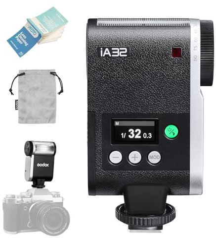 GODOX iA32 Camera Flash Mini iFlash, GN15 Recycle Time 2.5s, S1/S2 Optical Control, 8 Power Levels, On-Camera Flash Speedlite for Sony Canon Nikon Fuji Olympus Cameras