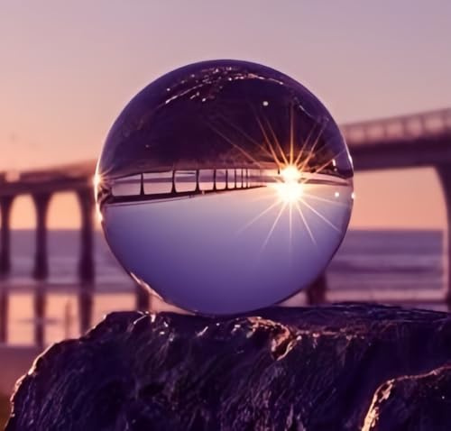 SHöx 100 mm glasboll, fotograferingskula, klar kristallboll, linsboll för fotografering, glasboll spådomare och meditation, inget stativ