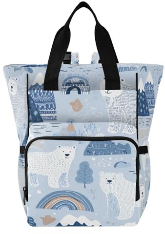 Ttgoth Sac à dos à langer étanche avec porte-biberons isothermes, sac à dos de voyage multi-poches avec sangles de poussette pour maman et papa