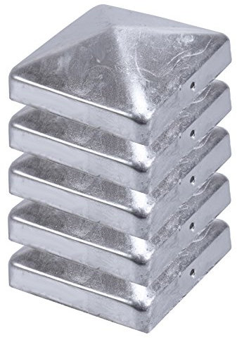 Poteau Clôture Capuchon de pyramide galvanisé 91 x 91 mm