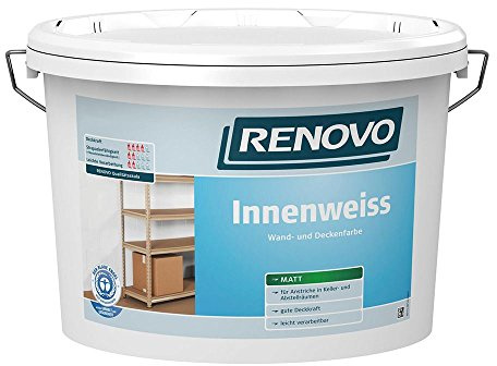 Innenweiß Innenfarbe weiß matt 5 L Wand- Deckenfarbe Renovo