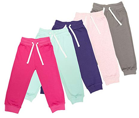 Lovjoy Pantalones Jogger bebés niñas/Pantalones Informales / 100% algodón, Suaves y cómodos (5, 2-3 años)