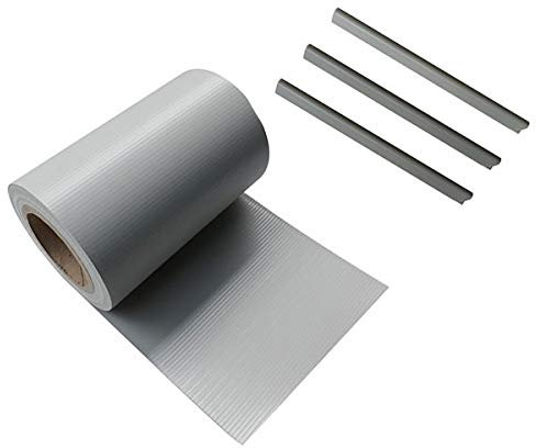Ventanara® Zaun Sichtschutzstreifen PVC für Stabmattenzaun Zaunfolie (19cm x 35m, Grau)