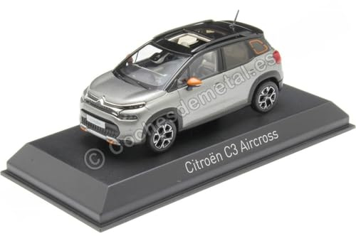 Norev- Citroen C3 Aircross 2021-Platinium Orange Deco Auto in Miniatura da Collezione, Colore Platinium Grey/Black Roof, 155336