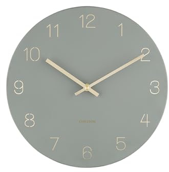 Karlsson [DL] Wall Clock Charm Engraved Numbers small Jungle grn D. 30cm, H.3,5cm, Excl. 1AA, des. Shaelynn Bouman -