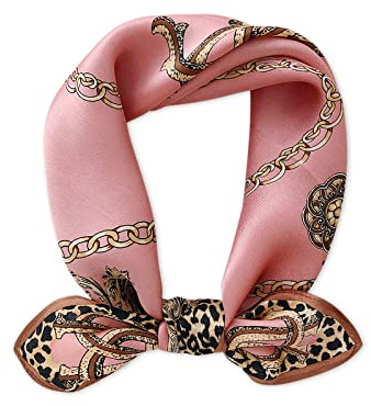 LumiSyne Sciarpe Di Seta Donna Foulard Quadrata Moda Leopardo Stampa Animalier Seta Di Gelso Foulard Piccolo Leggera Fazzoletto Da Collo Sciarpa Collo Quadrato Multifunzionali Copricapo Bandane