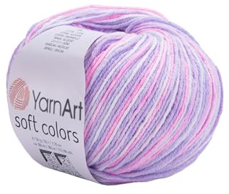 YarnArt Jeans mjuka färger – varierat sportgarn 55 % bomull 45 % akryl 1 hud/boll 50 g 174 yds bomullsgarn stickat garn mjukt garn amigurumi bomullsgarn (6205)