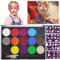 Kinderschminke Set 15 Farben Schminkfarben Face Kinderschminken Schminkfarben Gesichtsfarbe Set Körperfarbe Kinder mit 2 Pinsel 40 Tattoos schminke für Karneval Fasching Makeup