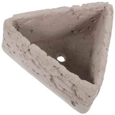 BESPORTBLE Pot De Fleurs Triangulaire en Ciment, Pot pour Plantes Succulentes, Petit Format Rugueux, Décoration Intérieure Bureau Maison, Matériau Solide, Jardinage Écologique