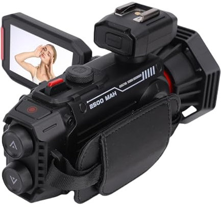 Caméscope de Caméra Vidéo 4K, Appareil Photo Vlogging WiFi 53MP Autofocus avec Zoom Numérique 50x, écran de 3,0 Pouces, Interface de Chaussures Chaudes Externes, Lecteur de Carte (Black)