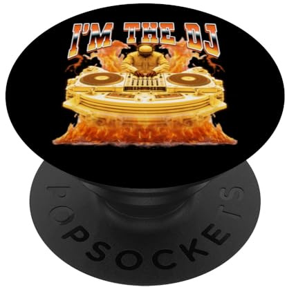 I'm The DJ Discjockey Disc Jockey Tourne-Disque années 90 Bootleg PopSockets PopGrip Adhésif