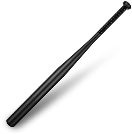 Trintion Baseballschläger Stahl – 82cm Schlagstock mit Rutschfestem Griff für Sport, Freizeit & Sicherheit, Robust & Langlebig für Erwachsene & Jugendliche (Legierter Stahl 1030g, Schwarz)