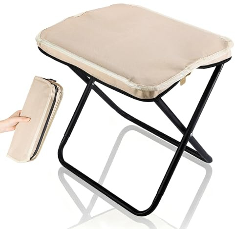 Yukaiwn Camping Stool, Folding Stools for Adults, Portable Small Folding Stool Lightweight Mini Collapsible Stools Foldable Chairs for Camping Chair Travel Picnic Hiking Fishing Seats(Khaki) (khaki)