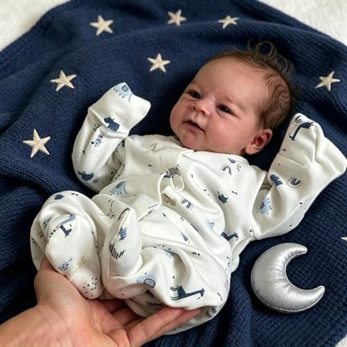 RXDOLL Realistisk reborn-babydockor silikon helkropp nyfödd flicka, 43 cm mjuk vinyl naturtrogen babydocka som ser äkta ut full silikon babydocka vattentät leksak barn presentset