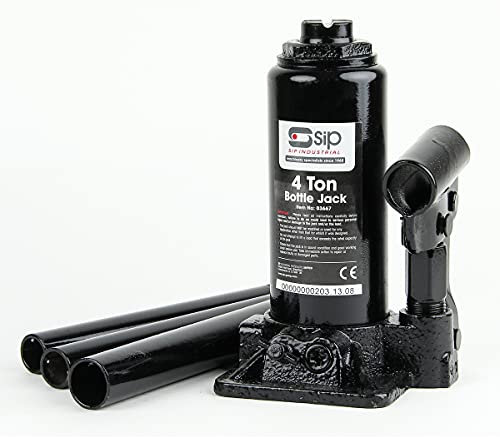 SIP Hydraulic Bottle Jack 4 Ton, 183-354mm Lifting Range Including 60mm Screw Extension