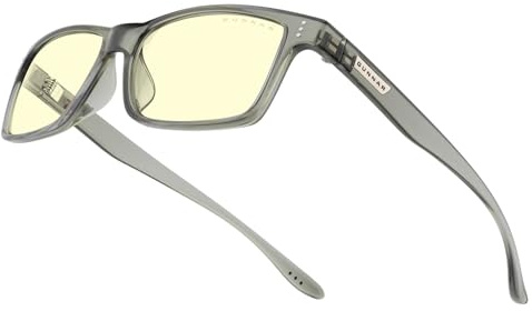 Gunnar Gaming- und Computerbrille | Model: Vertex, Rahmenfarbe: Smoke, Linsenfarbe: Amber (Blockiert 65% Blaulicht & 100% UV-Licht) | Anti-Blaulicht-Brille | Patentierte Linse
