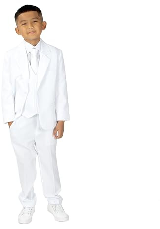 Spring Notion Boys' Classic Fit Formal Suit Set āWedding and Formal Attire, White 08
