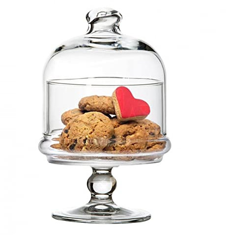 SWEET HOME Petit présentoir à pâtisserie en verre avec dôme en verre cod.AC00380LU cm 18,3h diam.10 by Varotto & Co.