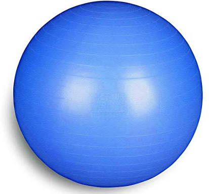 FFitness Total Body Balance Ball Ballon de gymnastique (de 55 à 95 cm de diamètre), pour yoga, pilates, gymnastique, ballon d’exercice anti-éclatement, bleu, 85 cm
