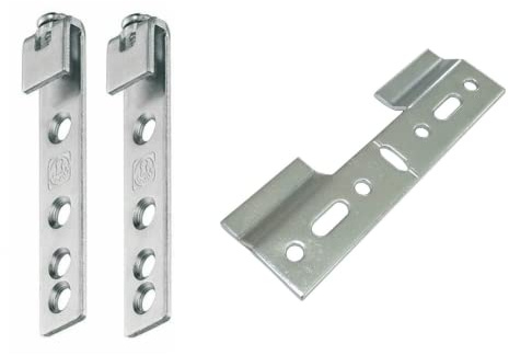 KIT da 2 - COPPIA Attaccaglia Gancio REGOLABILE per Mobili PENSILI o Specchiere + piastrina staffa per fissaggio al muro