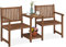 Relaxdays Banc de Jardin avec Table intégrée, 2 Places, Banquette, Robuste, en Bois, Balcon, HLP : 86x161x61 cm, Marron