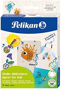 Pelikan Malschürze für Kinder 5-7 Jahre, Malkittel mit Motiv, aus Baumwolle