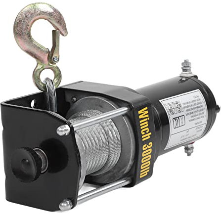 Cabrestante Eléctrico de 24 V, Kit de Cabrestante Eléctrico Resistente a la Corrosión, Cable de Acero que No Se Desconecta para UTV