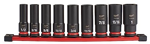 Milwaukee Electric Tool 9 Piece 1/2 Drive Deep Sae