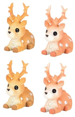 Toyvian 4pièces Décorations De Fawn Adorables pour Gâteau Ornements De Bureau Créatifs Accessoires Esthétiques pour Fêtes Et Décorations Intérieur
