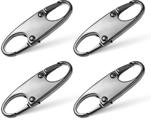 4 clips de cremallera antirrobo, cierres de cremallera Mabor para mochilas, conectores de cremallera desmontables, clips de cremallera pequeños de doble cara para viajar y acampar