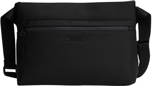 Tommy Hilfiger Uomo Borsa a Tracolla Messenger Media, Nero (Black), Taglia Unica