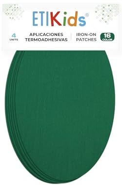 4 Billiard Green Iron-On Fabric Repair Patches – Knee & Elbow Patches for Clothes, Trousers, Jackets, Sweaters & Shirts, 16 x 10 cm