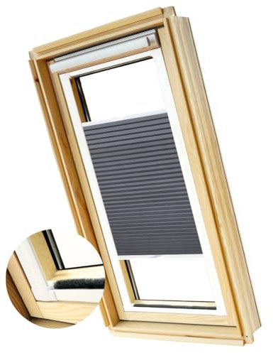 Home-Vision® Dachfenster Kassettenplissee ohne Bohren zum Kleben plissee mit schiene Melange Kollektion - 5 Farbe Dachfensterrollos Blickdicht Sonnenschutz Montage inkl