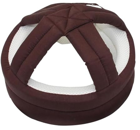 Exqufood Elderly Protective Helmet, Safety Helmet Adjustable Breathable Seniors Fall Prevention Heads Protection Cap Coffee Color