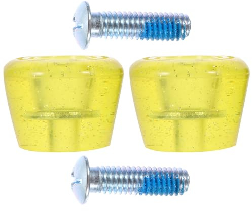 GRIRIW Wear-Resistant Professional Skate Stoppers with Screws Replaceable Yellow Toe Stops for Double-Row Roller Skates 1 Pair Brake Accessories for Inline Skating